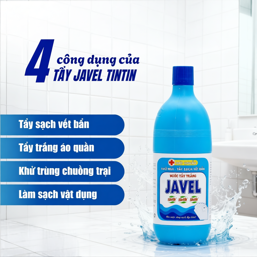 Nước tẩy trắng quần áo Javel TINTIN