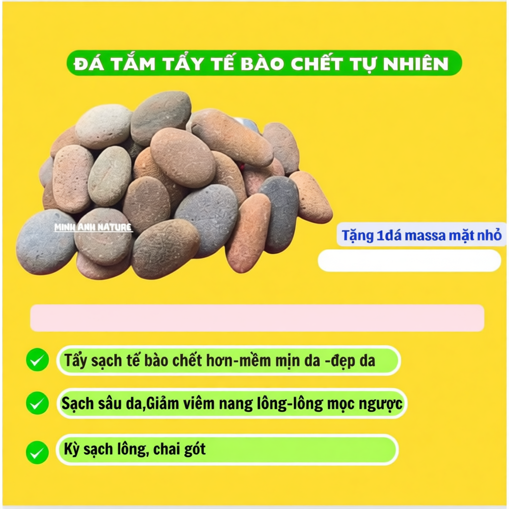 Đá Cuội Tắm Tẩy Tế Bào Chết Body - Hạn Chế Lông Mọc Ngược, Kỳ Gót