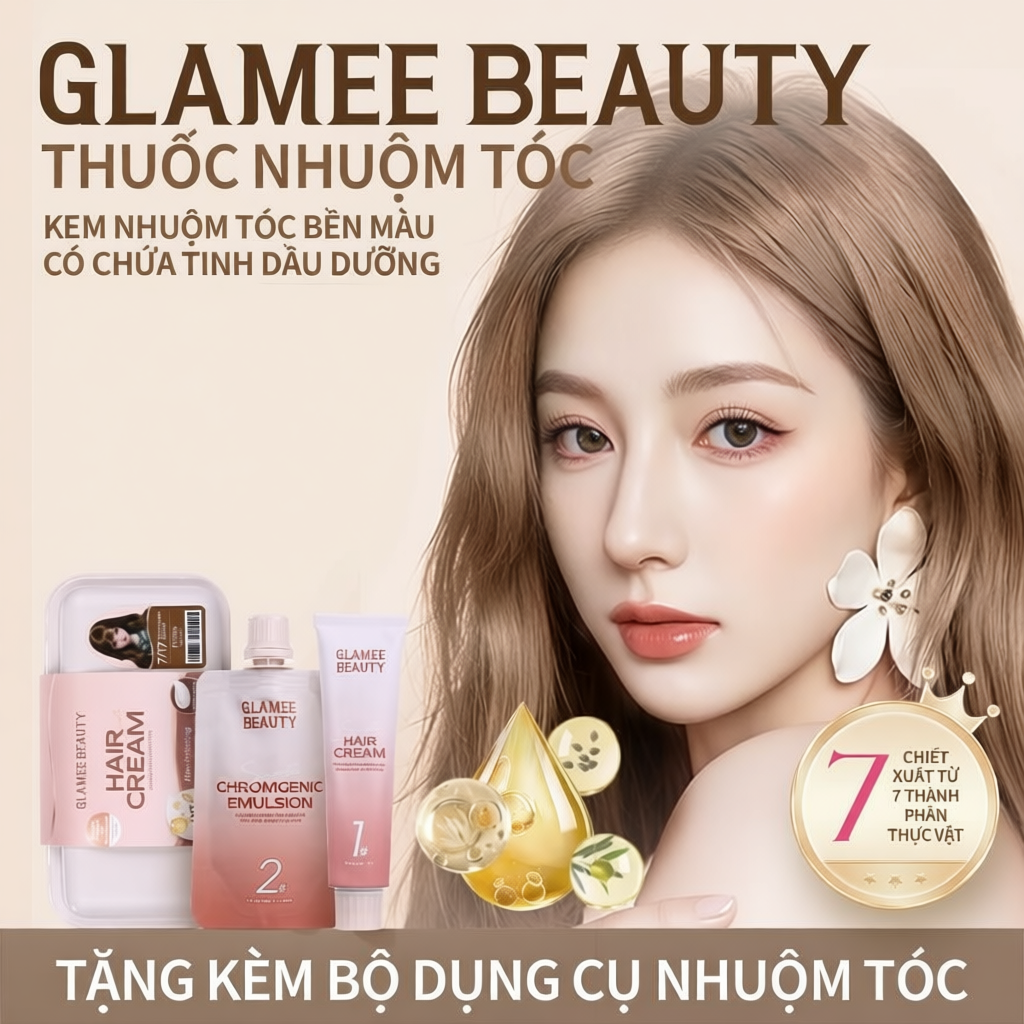 Thuốc Nhuộm Tóc Glamee Beauty 60g Dưỡng Tóc Không Hư Tổn