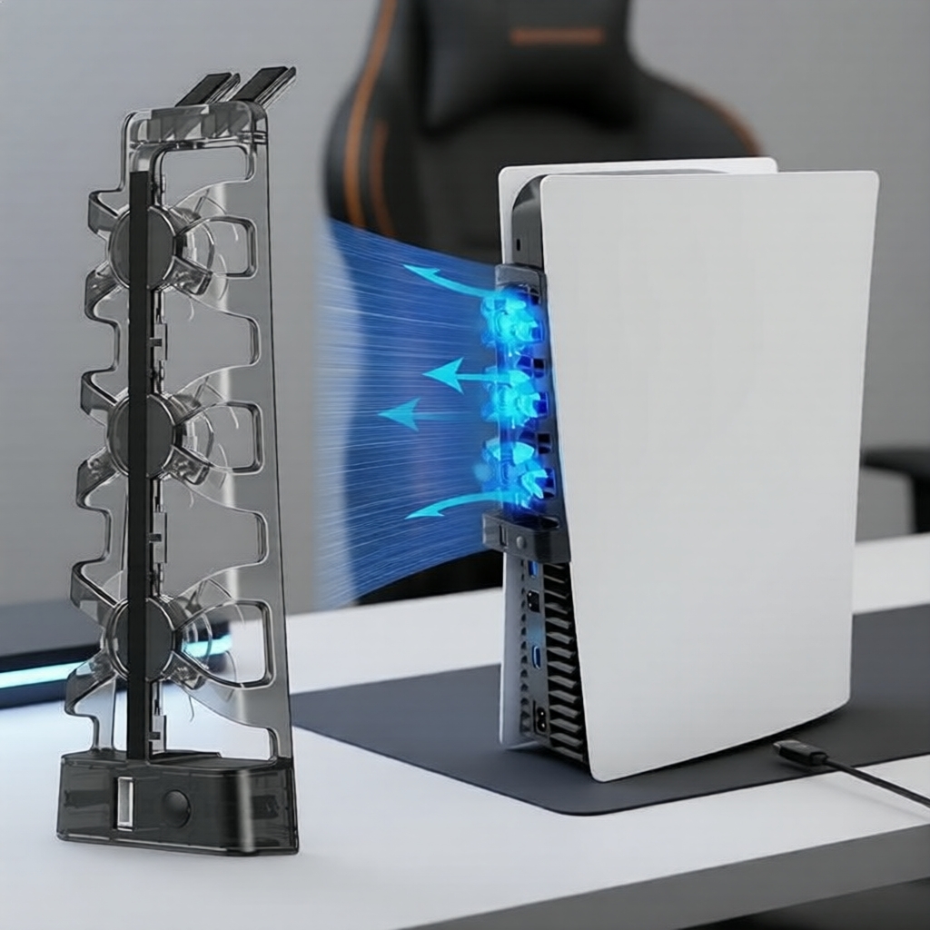 Quạt làm mát USB cho PS5, PS5 Slim & PS5 Pro, dành cho đĩa/digital PlayStation 5