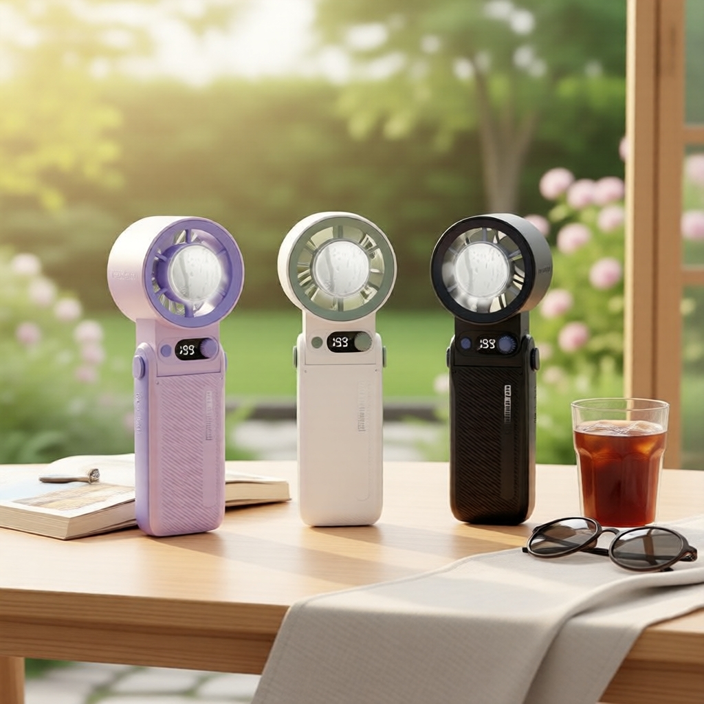 Quạt cầm tay 8000mAh, sạc USB, gấp gọn, 199 tốc độ, dùng 30 giờ, êm