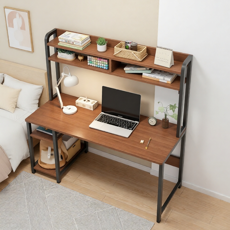 Bàn Làm Viêc Gỗ MDF FREESHIP Bàn Học Kết Hợp Giá Sách 3 Ngăn Tiện Lợi 2 màu, đa năng tiện dụng, sang trọng nhất hiện nay