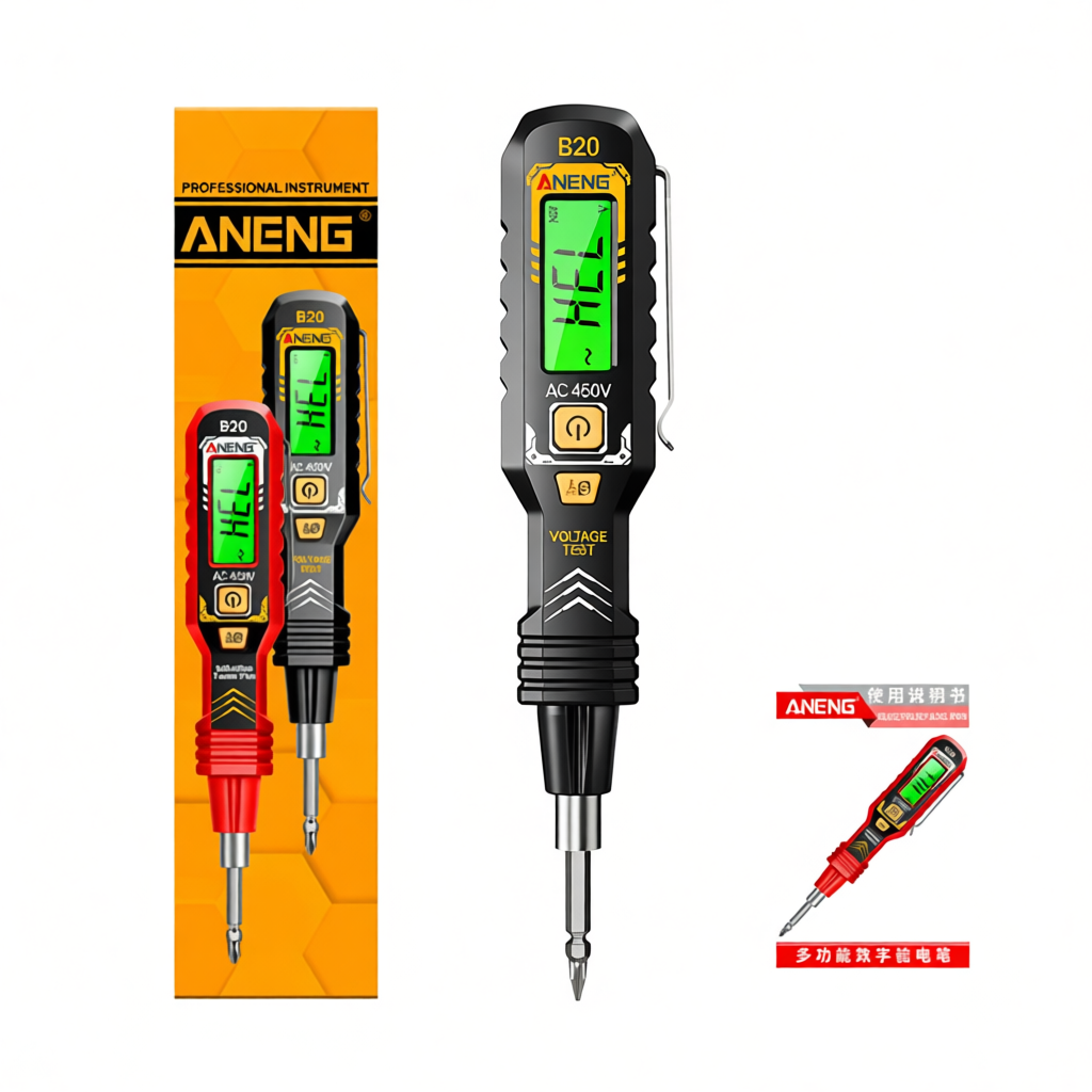 Bút thử điện áp ANENG B20 màn hình LCD hai màu hiển thị rõ ràng