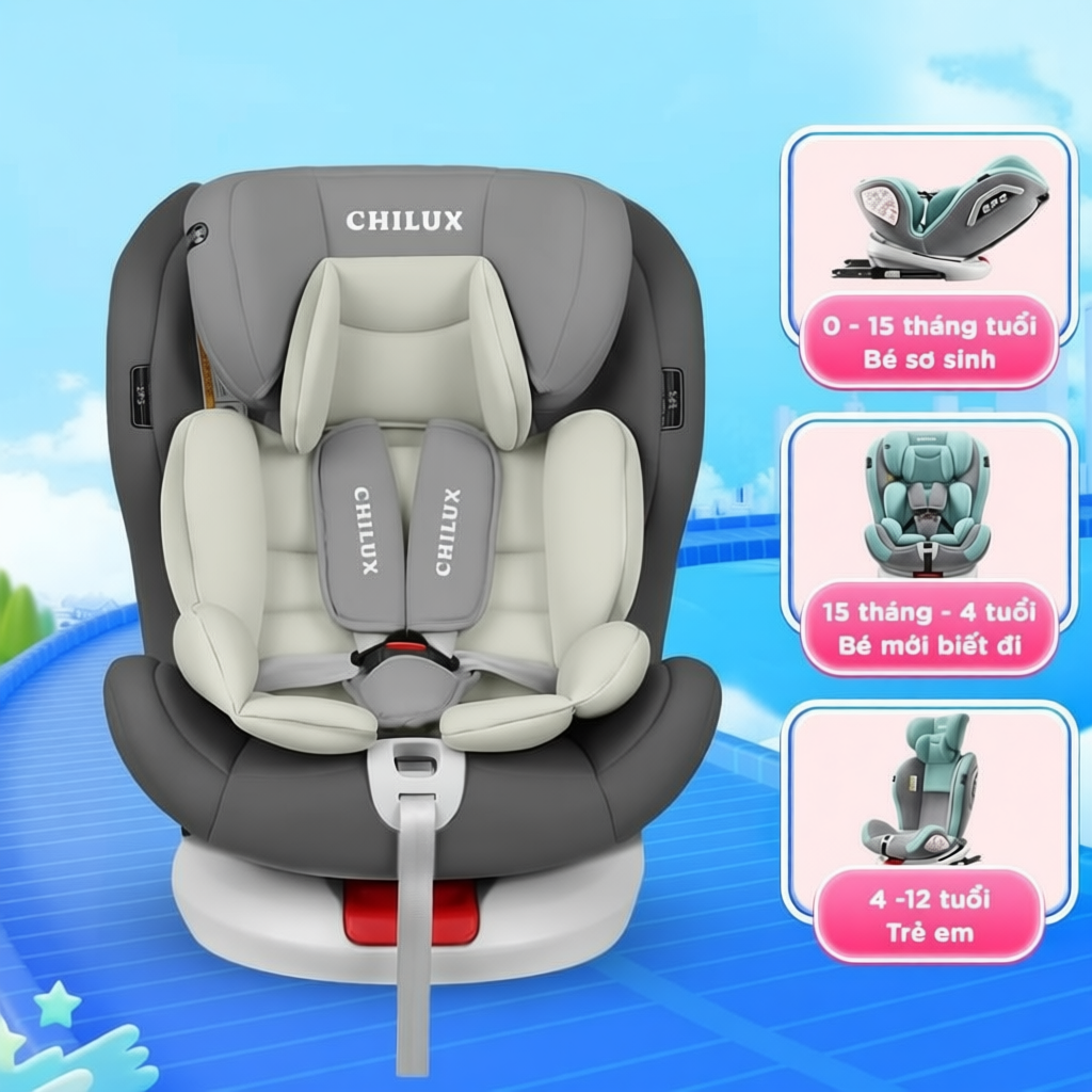 Ghế ngồi ô tô cho bé CHILUX ROY 360 An toàn, tiện lợi cùng bé đồng hành trên mọi nẻo đường