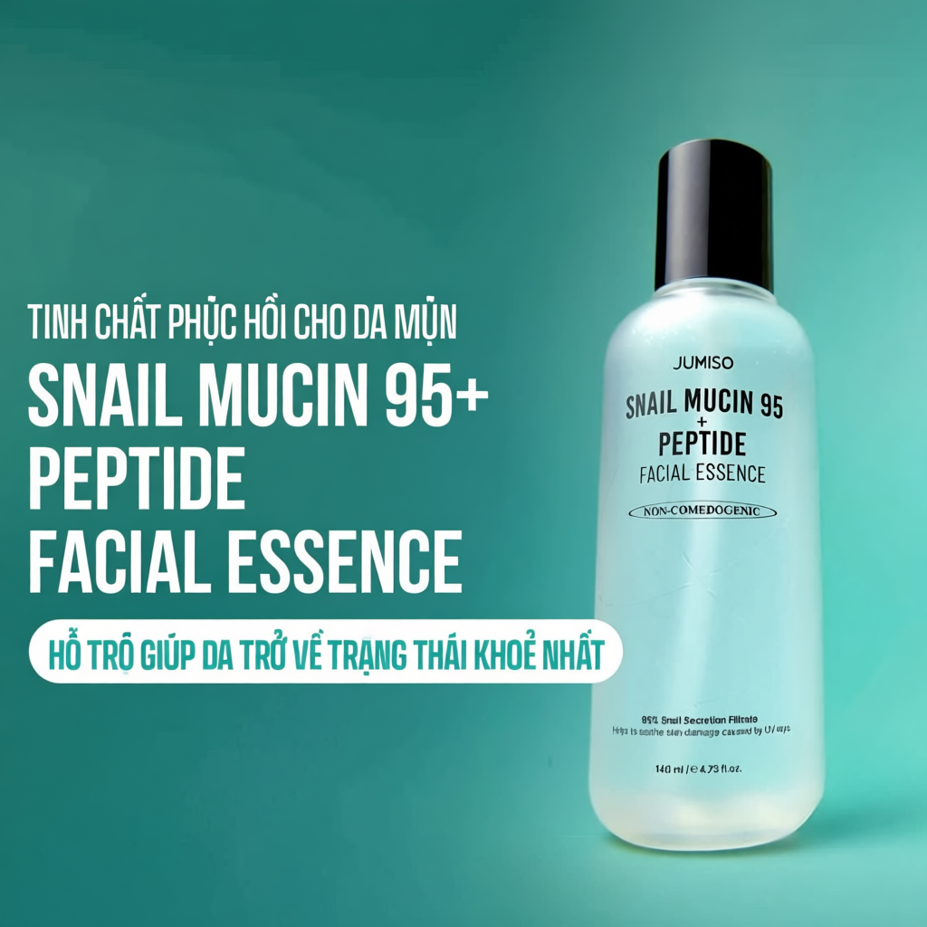 Tinh chất dưỡng da Ốc sên giúp ngăn ngừa lão hóa JUMISO Snail Mucin 95 + Peptide 140ml