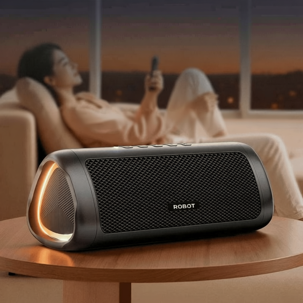 Loa Bluetooth 5.3 Robot RB525 Bass Mạnh 10W Đèn Led RGB, Kháng Nước, Pin Trâu - Hỗ Trợ Kết Nối Thẻ N