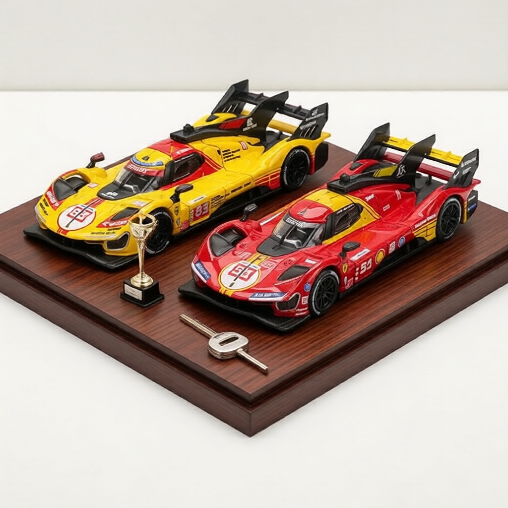 Bburago Mô Hình Xe Ferrari 499P Tỉ Lệ 1:64 Kèm Hộp Acrylic Trong Suốt - Lý Tưởng Cho Bé Trai Và Sưu 