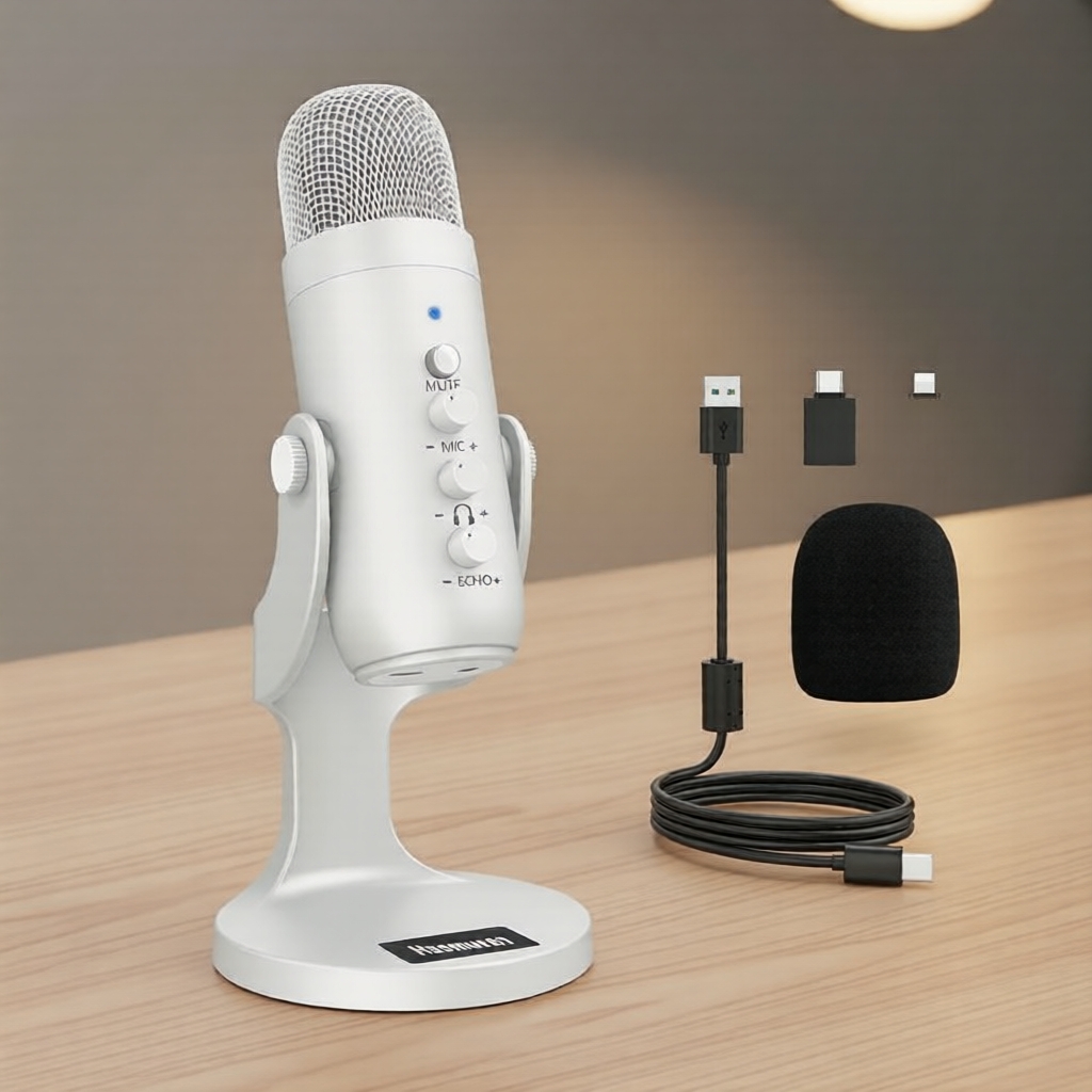 Mic USB có dây Haomuren: Mic ngưng tụ cho PC Gaming & Podcasting, sản phẩm mới