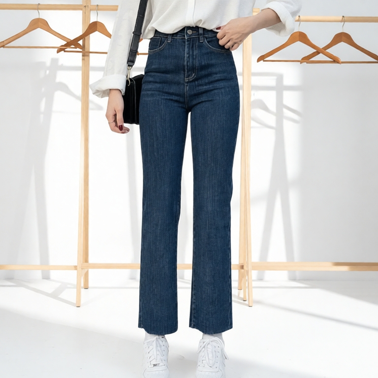 Quần jeans ống đứng co giãn Kyubi (có bigsize) - quần bò nữ form đứng co dãn phong cách Ulzzang JO31