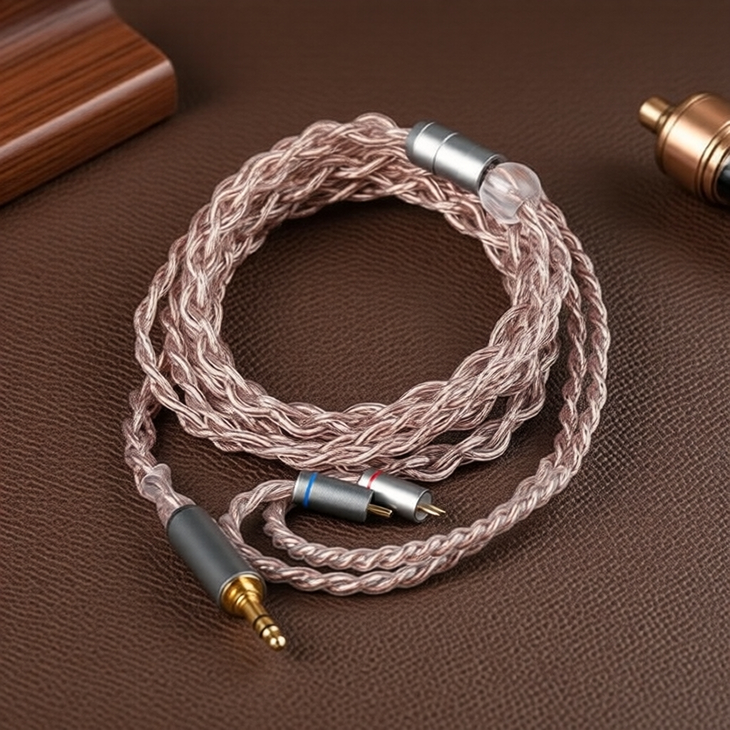 KBEAR Glitter HiFi IEM Cable Cáp 4 lõi bạc nguyên chất & đồng Furukawa MMCX/2 chân QDC mạ vàng