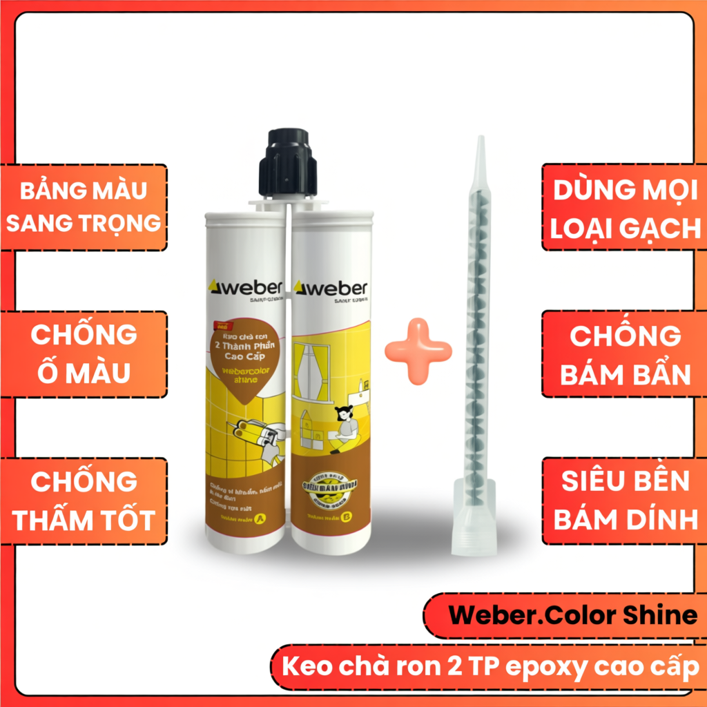 Keo chà ron epoxy 2 thành phần Weber.color Shine