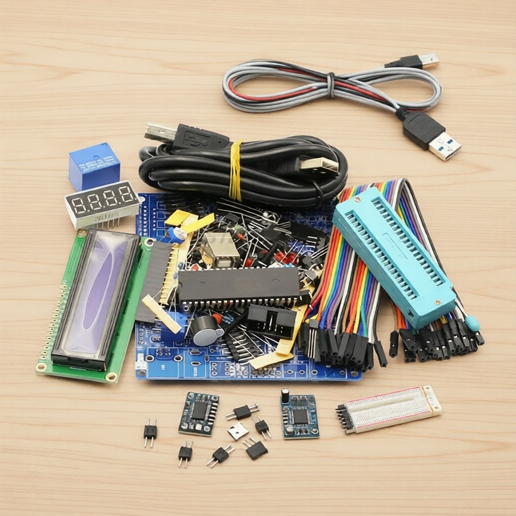 Bộ phát triển 8051/AVR 89C52 STC, bảng học tập, bộ phụ kiện điện tử DIY