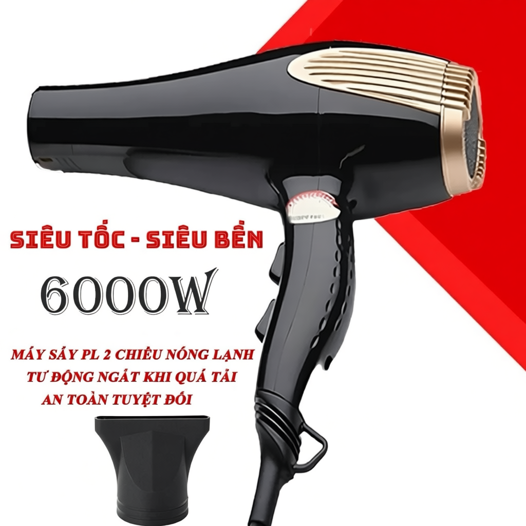 Máy sấy tóc PL 6000W công suất mạnh mẽ sấy tóc siêu nhanh