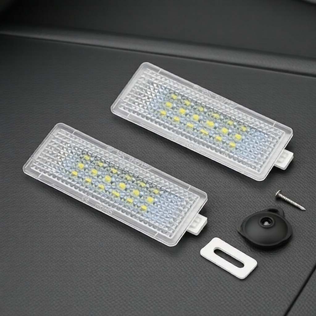 2 đèn LED nội thất cốp, đèn bậc cửa, đèn soi chân phù hợp cho BMW F30 E90 F10