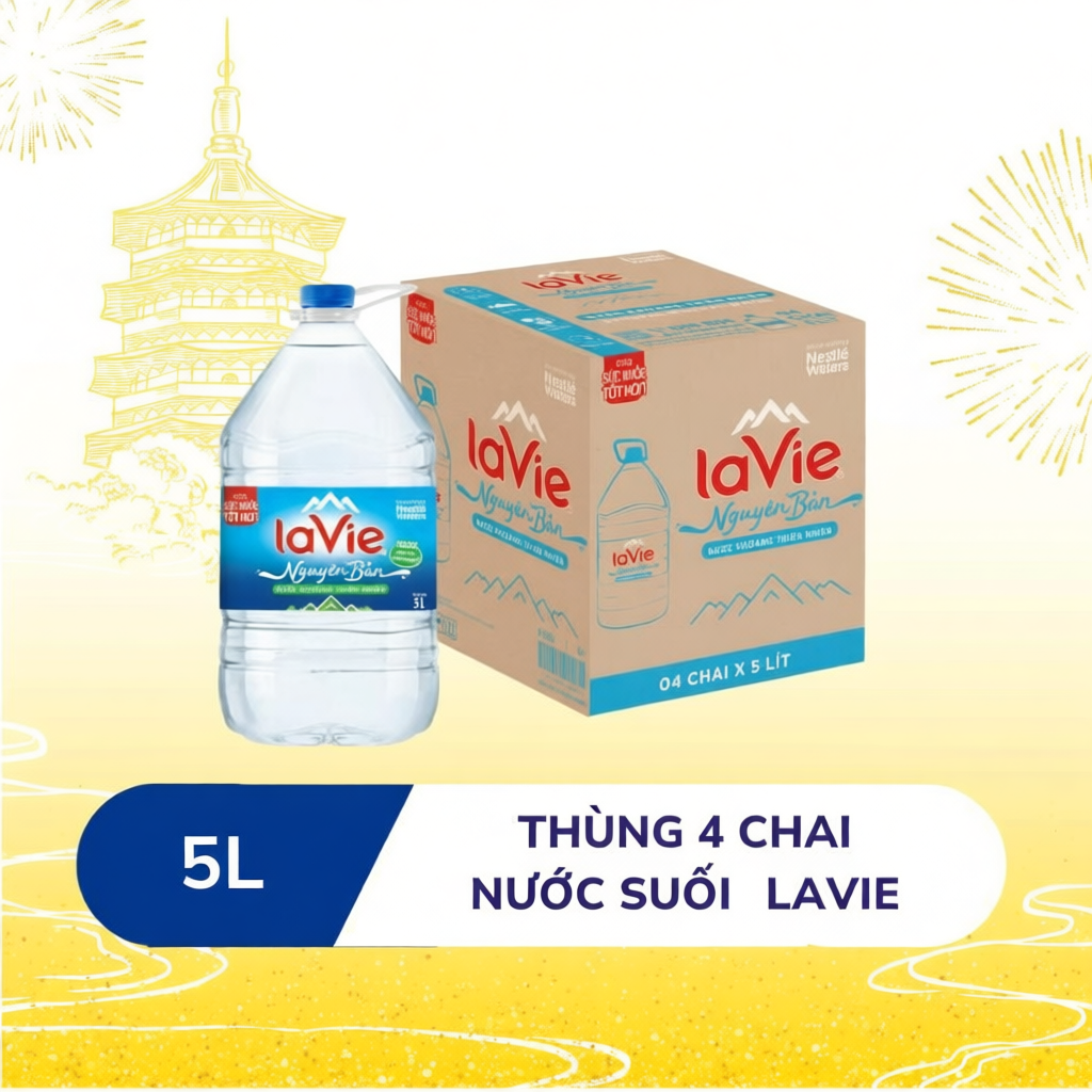 Nước suối LAVIE 5L (Thùng 4 chai)