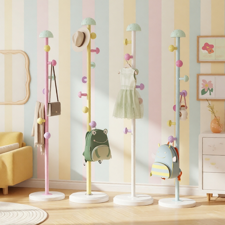 𝑻𝒓𝒐𝒚 Cây Treo Quần Áo Hình Nấm Dễ Thương Hoạt Hình Giá treo quần áo đứng chất Móc Treo Đa Năng