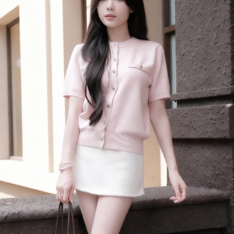 (BST hè HTIQUE) Ao len dệt kim siêu sang chảnh, Áo len cao cấp hồng pastel HT25