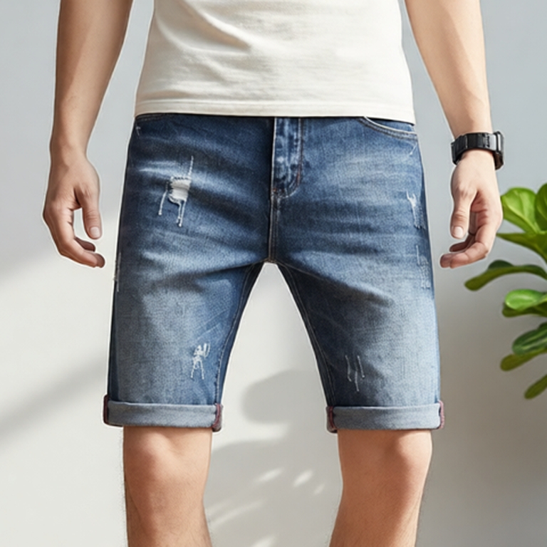 Quần Short Jean Nam màu Xanh, Quần Lửng Nam Jean thời trang cao cấp MuradFashion SJNA02