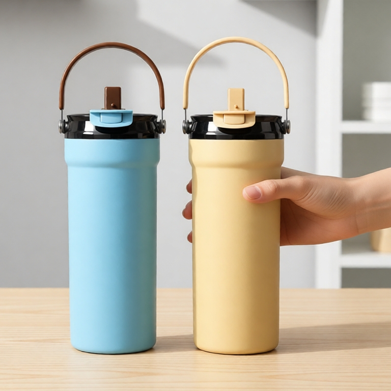 Ly giữ nhiệt inox phủ sứ LocknLock Blissoul Cafe Ceramic Tumbler 700ml LHC4440 có quai xách - K-MALL