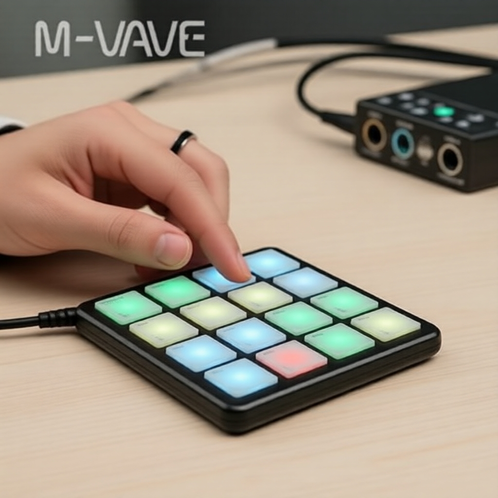 M-VAVE SMC-PAD 16 nút pad không dây MIDI, RGB, Bluetooth/USB-C, chạy pin, nhỏ gọn cho sản xuất âm nh