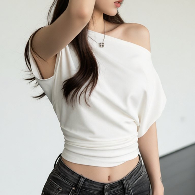Áo croptop trễ vai cánh dơi nữ entyty , áo crt ngắn tay gợi cảm thun cotton đen trắng đỏ xanh ozenka
