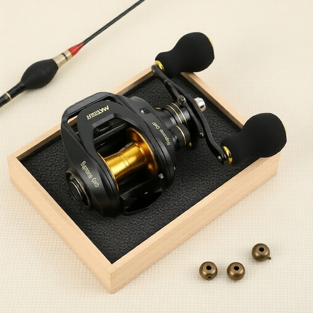 Máy câu Wolf Reddot 7BB, bánh răng đồng, âm clicker, phù hợp nhất cho cá lớn