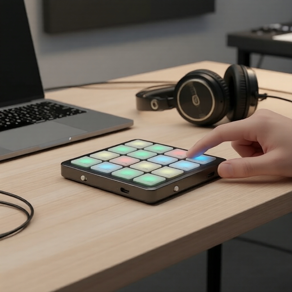 Bộ điều khiển MIDI không dây M-VAVE SMC PAD 16 Pad, thiết kế bỏ túi, cổng USB-C, dành cho trống