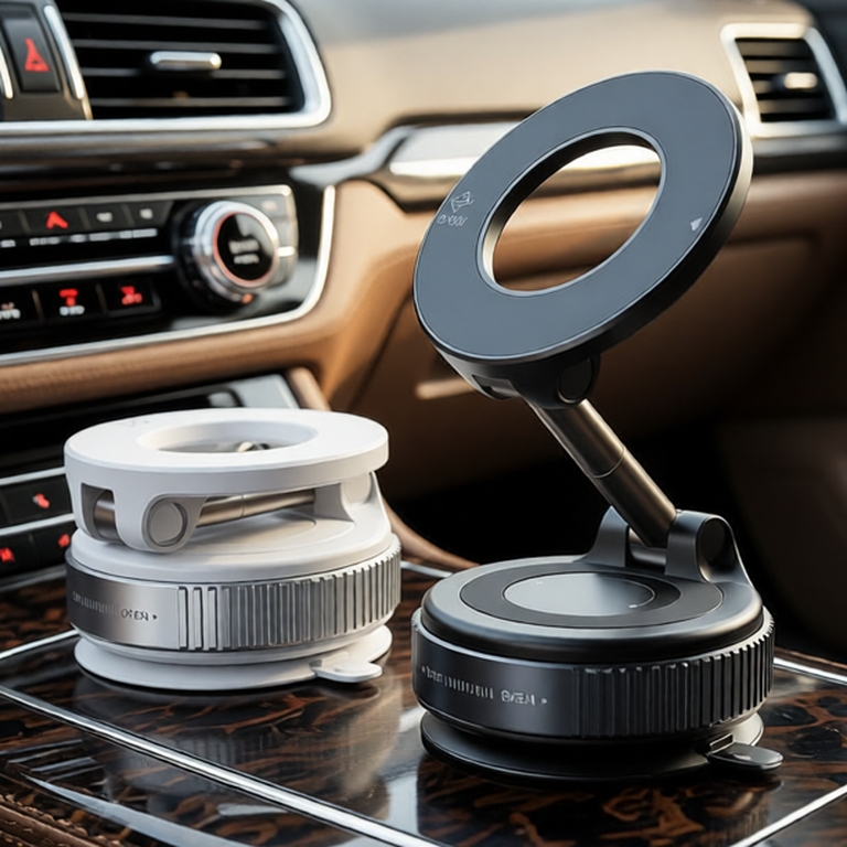 Giá Đỡ Điện Thoại Từ Tính Nam Châm Đế Hít Chân Không Chắc Chắn Xoay 360 Độ Gắn Kính Taplo Ô Tô Xe Máy - Lutu Mart