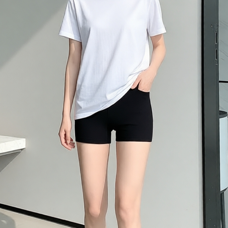 Quần Black Funoff Short Biker Short Dáng Ngắn Nữ Nâng Mông Mùa Hè Năng Động