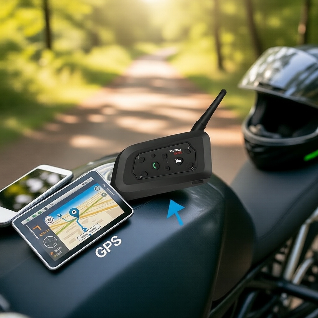 Mũ bảo hiểm V6 Pro Intercom 1200m Bluetooth 2 kênh, chống nước & khử ồn