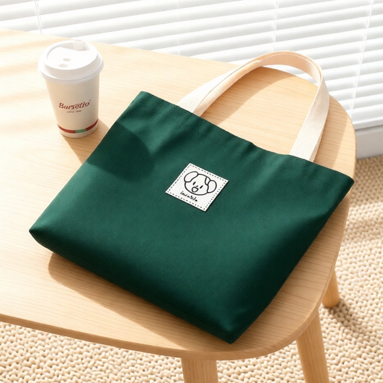 túi tote vải bố đựng đồ đi làm, đựng đồ bỉm sữa có khoá kéo vải bố chống nước tote gấu