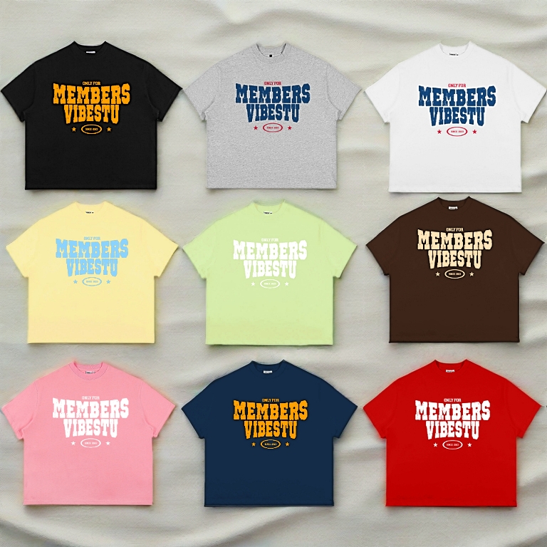 Áo Thun Local Brand VIBESTUS "Only Members" Áo Thun Boxy Form Rộng Unisex 250Gsm Cotton