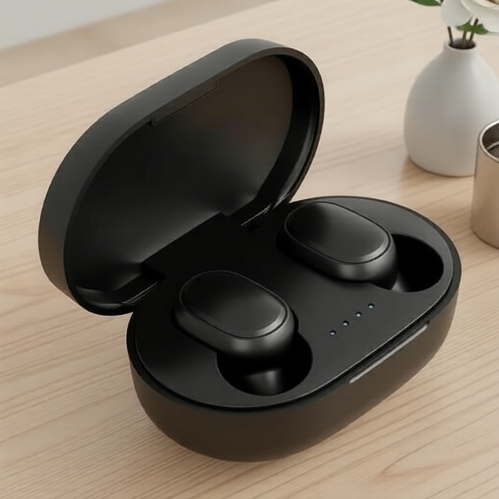 Tai nghe Bluetooth A6s TWS, pin 12H, nhẹ, đeo thoải mái, màu đen, thiết kế thể thao E6s