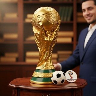 Bản sao Cúp vàng FIFA World Cup 2026 kích thước thật, làm từ nhựa resin vẽ tay, tượng cúp bóng đá cao cấp