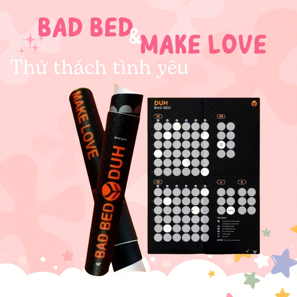 (Che Tên) Bảng Game Bad Bed Make Love Trò Chơi Drinking Game Nâng Tầm Cảm Xúc Cho Cuộc Yêu