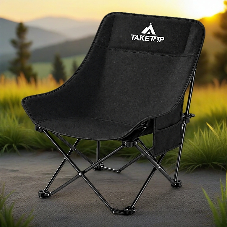 Ghế Camping Gấp Gọn có thể gập lại ngoài trời có thể điều chỉnh độ cao Ghế mặt trăng di động Tải trọng 300kg Câu cá