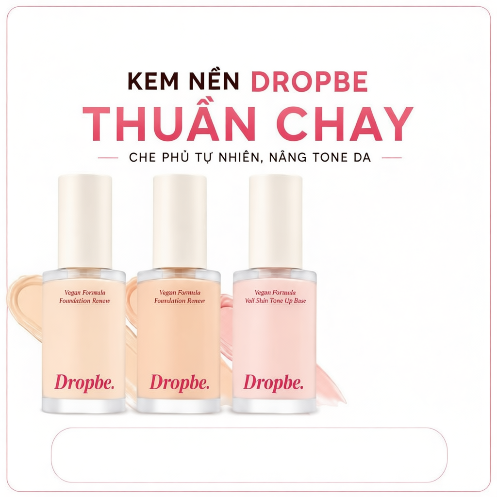 Kem nền Dropbe Thuần Chay – che phủ tự nhiên, nâng tone da