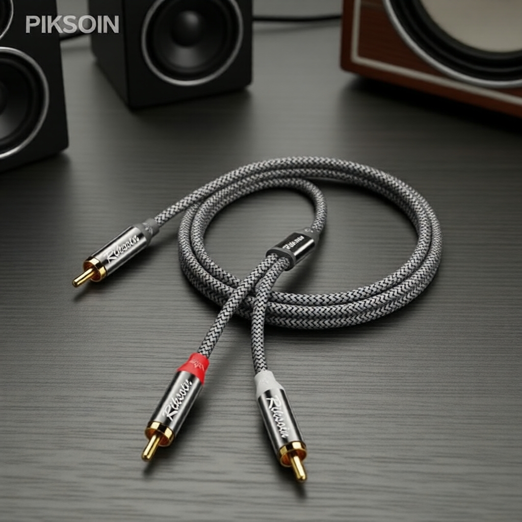 Cáp Riksoin RCA to 2RCA Y, Bộ chia âm thanh hai chiều cho loa siêu trầm và loa