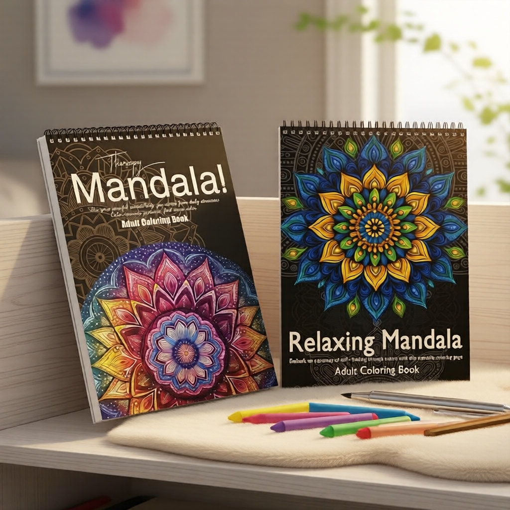 Bộ Tô Màu Mandala Người Lớn Yo Circle - 2 Sách Giấy Dày Cao Cấp