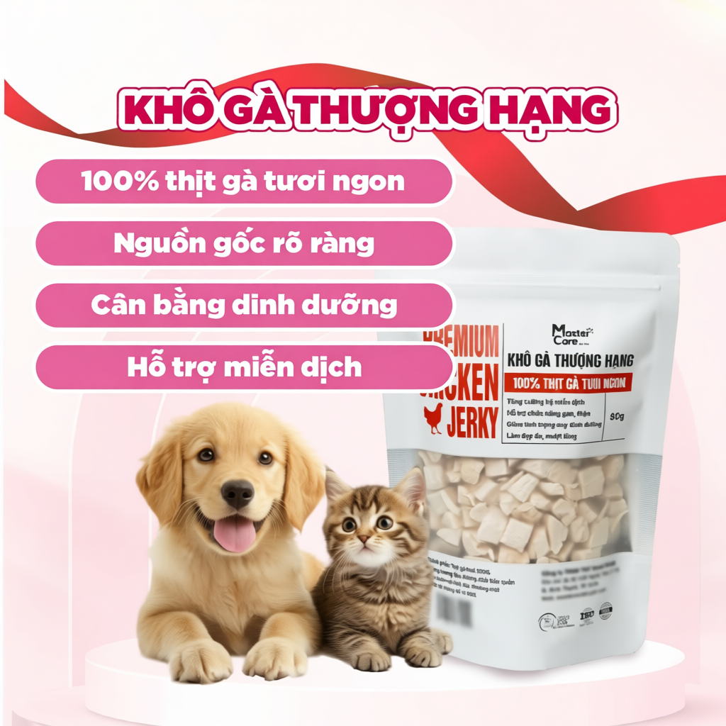 Gà Sấy Khô Cho Mèo MASTERCARE Hỗ Trợ Dinh Dưỡng Cho Thú Cưng 90G