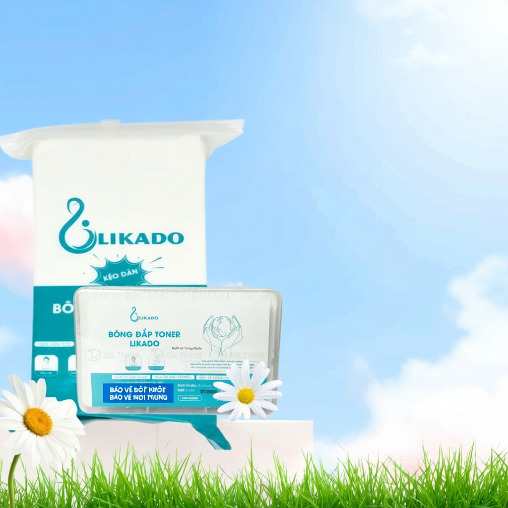Bông Đắp Toner Likado Lotion Mask 1000 Miếng Cotton Mềm (1 Hộp)- Dr Thêm