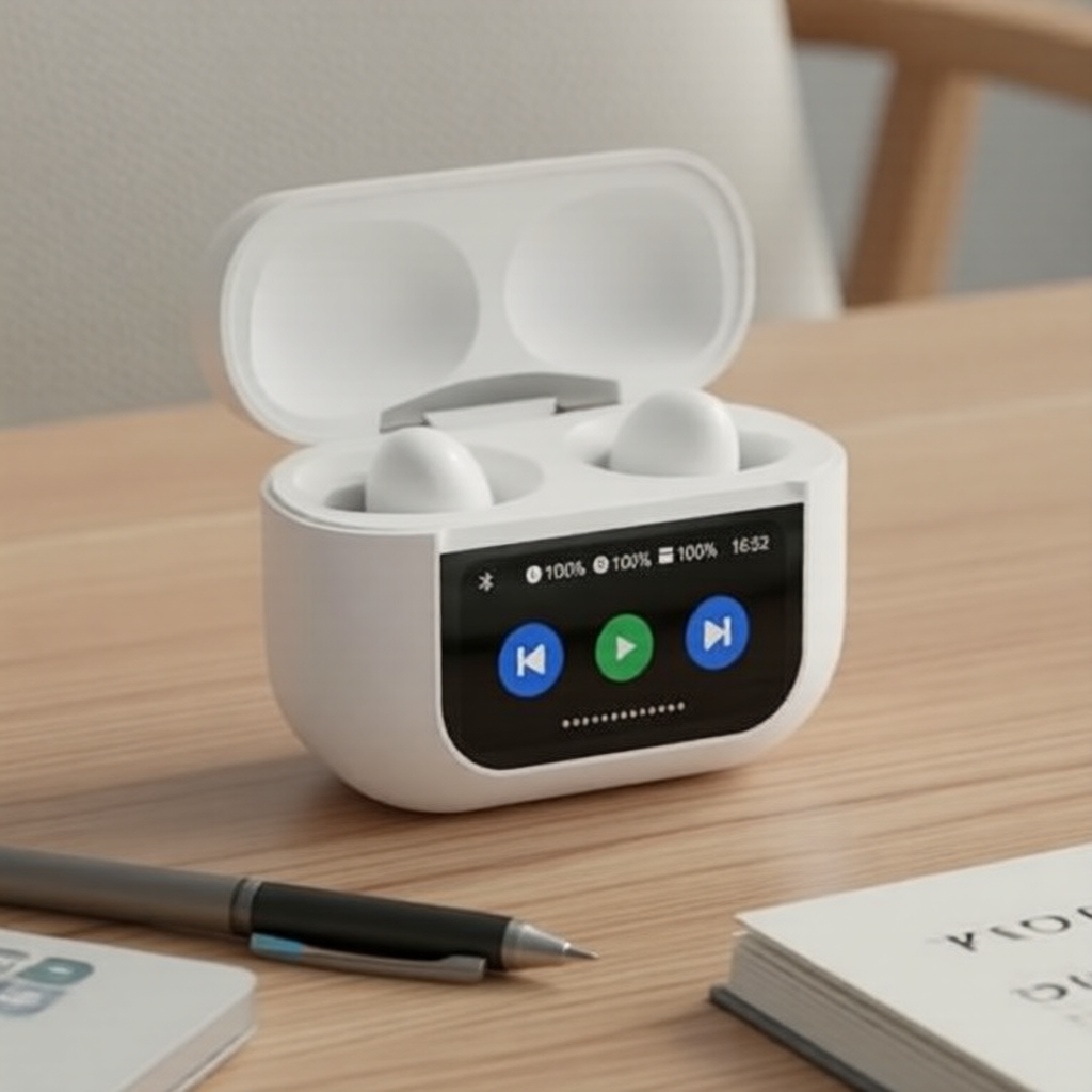 Tai nghe Bluetooth A9Pro HD Gọi, Màn hình thông minh & Tai nghe nhét tai khử tiếng ồn chủ động ANC m
