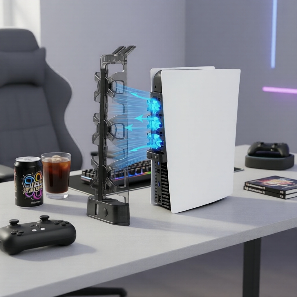 Quạt làm mát cho PS5 gia đình: PS5/PS5 Slim/PS5 Pro, quạt USB gắn ngoài cho phiên bản đĩa và digital