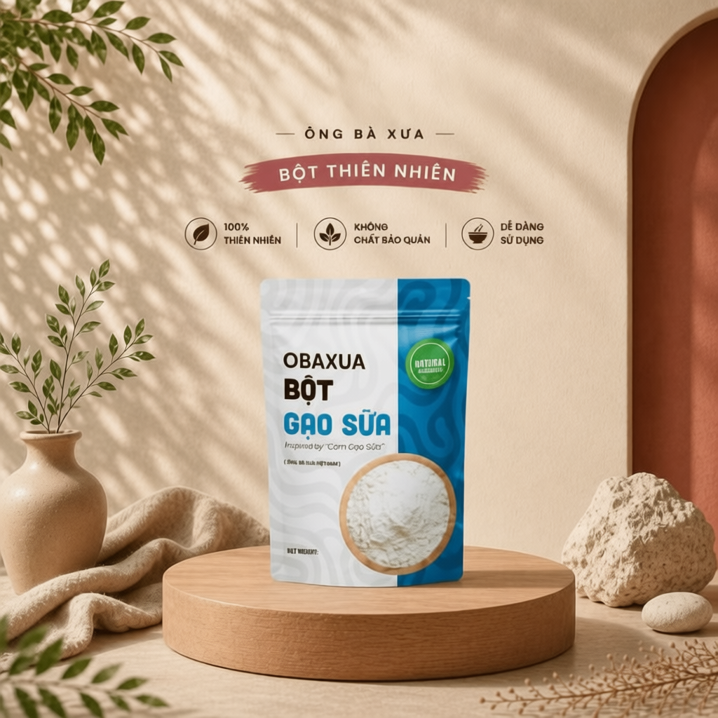 Bột Cám Gạo OBAXUA Nguyên Chất 250g/500g/1kg – Xay Mịn Từ Thiên Nhiên