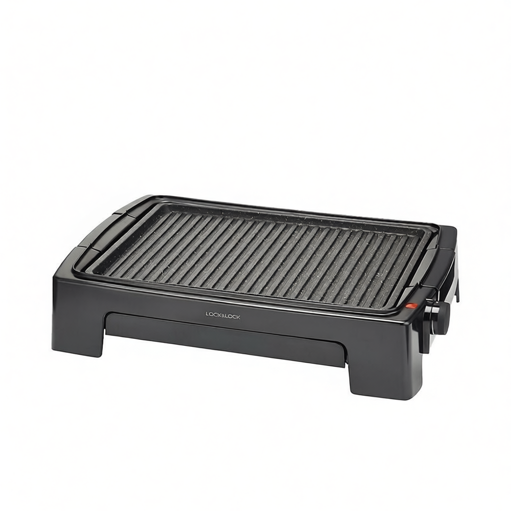 Bếp nướng điện LocknLock EJG221 1300W - Hàng chính hãng, mặt bếp chống dính, 5 mức nhiệt