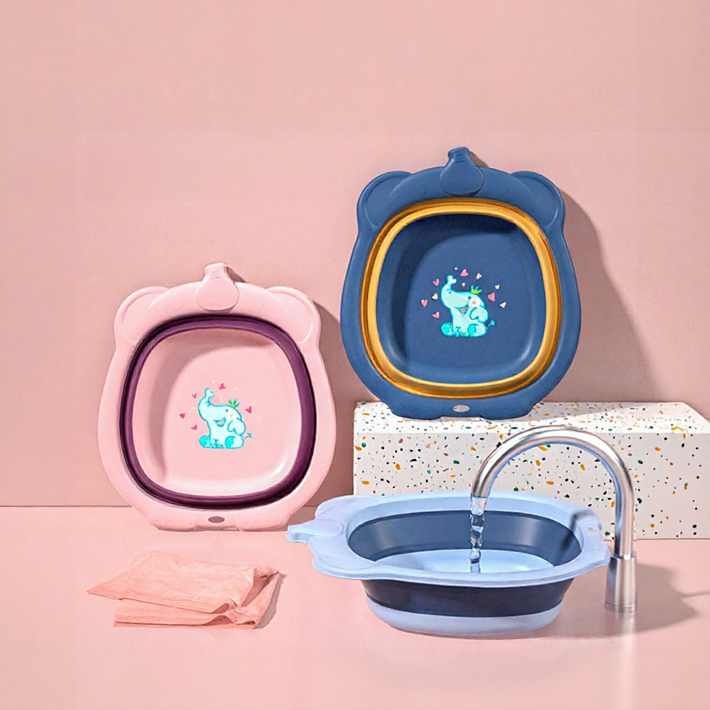 Chậu Rửa Mặt Gấp Gọn ohBabyo Dễ Mang Theo