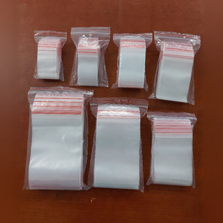 Túi zip miết mép chỉ đỏ nhiều kích thước tùy chọn