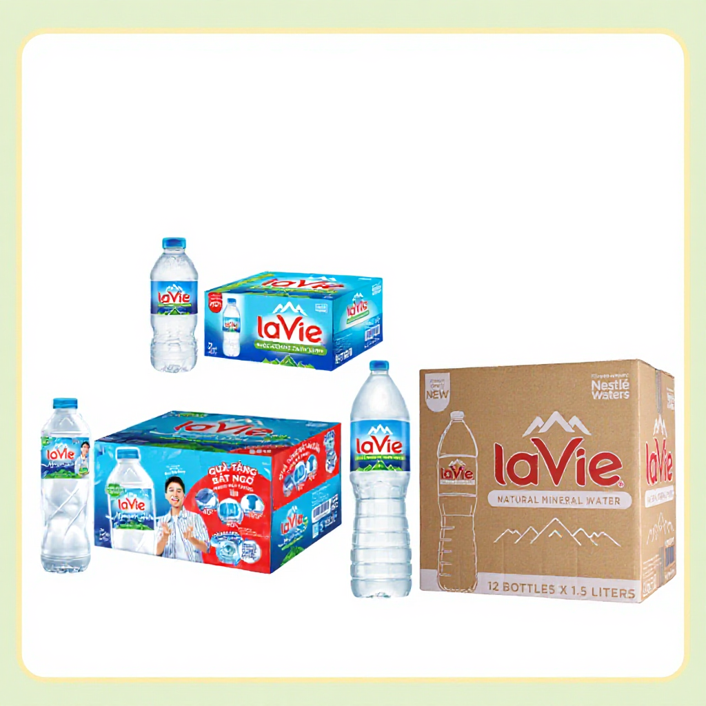 [Hỏa Tốc HCM] Thùng Nước suối/ Nước khoáng thiên nhiên LAVIE 350ml/ 500ML/ 1.5 Lít. Shop Mint Mint.