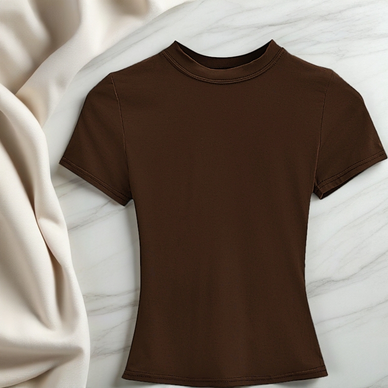 Áo Thun Nữ Ôm Body Cổ Tròn Cotton Tăm Nhuyễn  Mềm Mịn Mát - Kenco Brand Sài Gòn M208