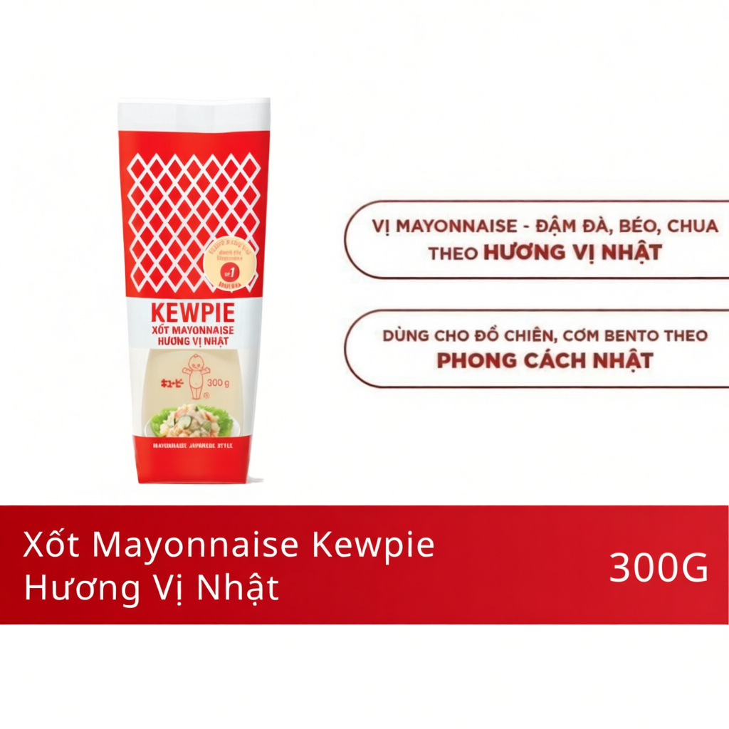 Xốt Mayonnaise Kewpie Hương vị Nhật và Dịu ngọt
